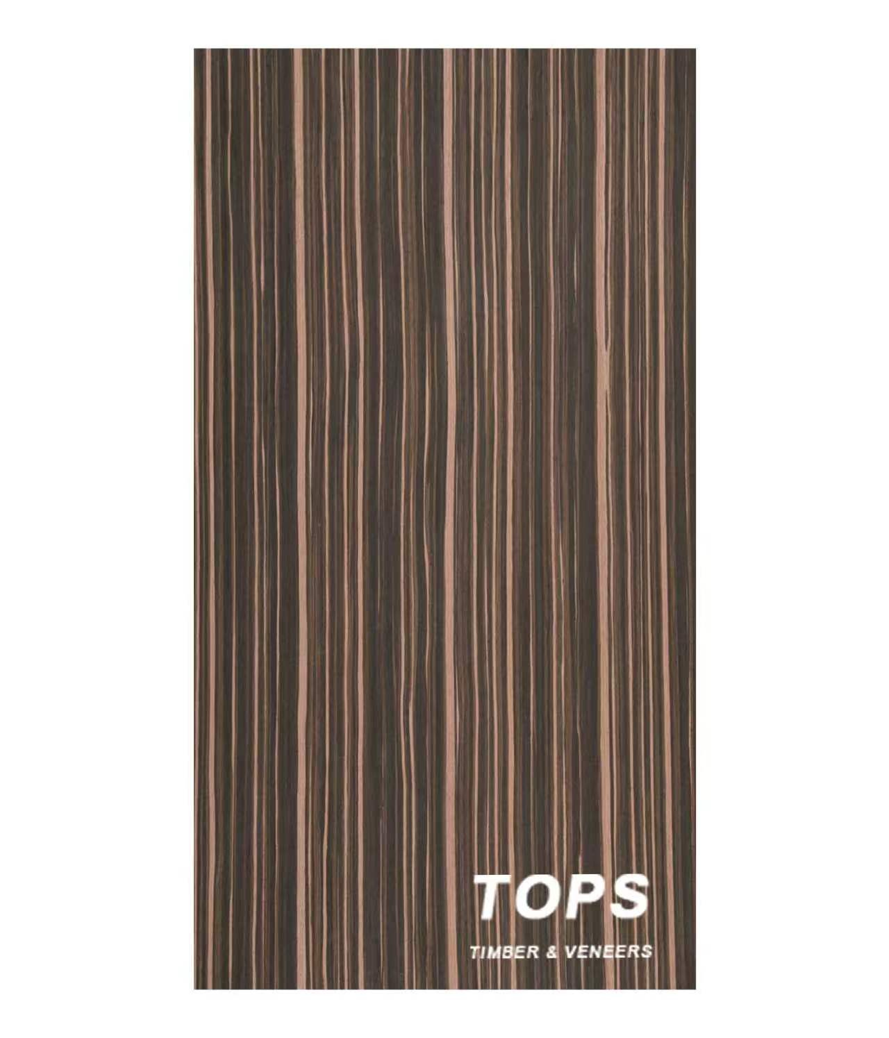 Stripe Ebony 0.4mm reconstituted veneer — close-up