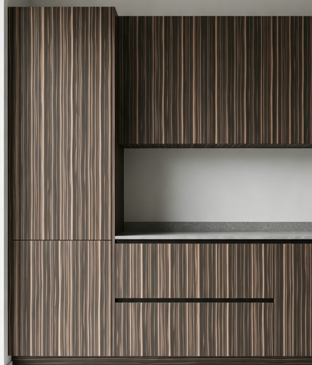 Stripe Ebony 0.4mm reconstituted veneer — application photo 2